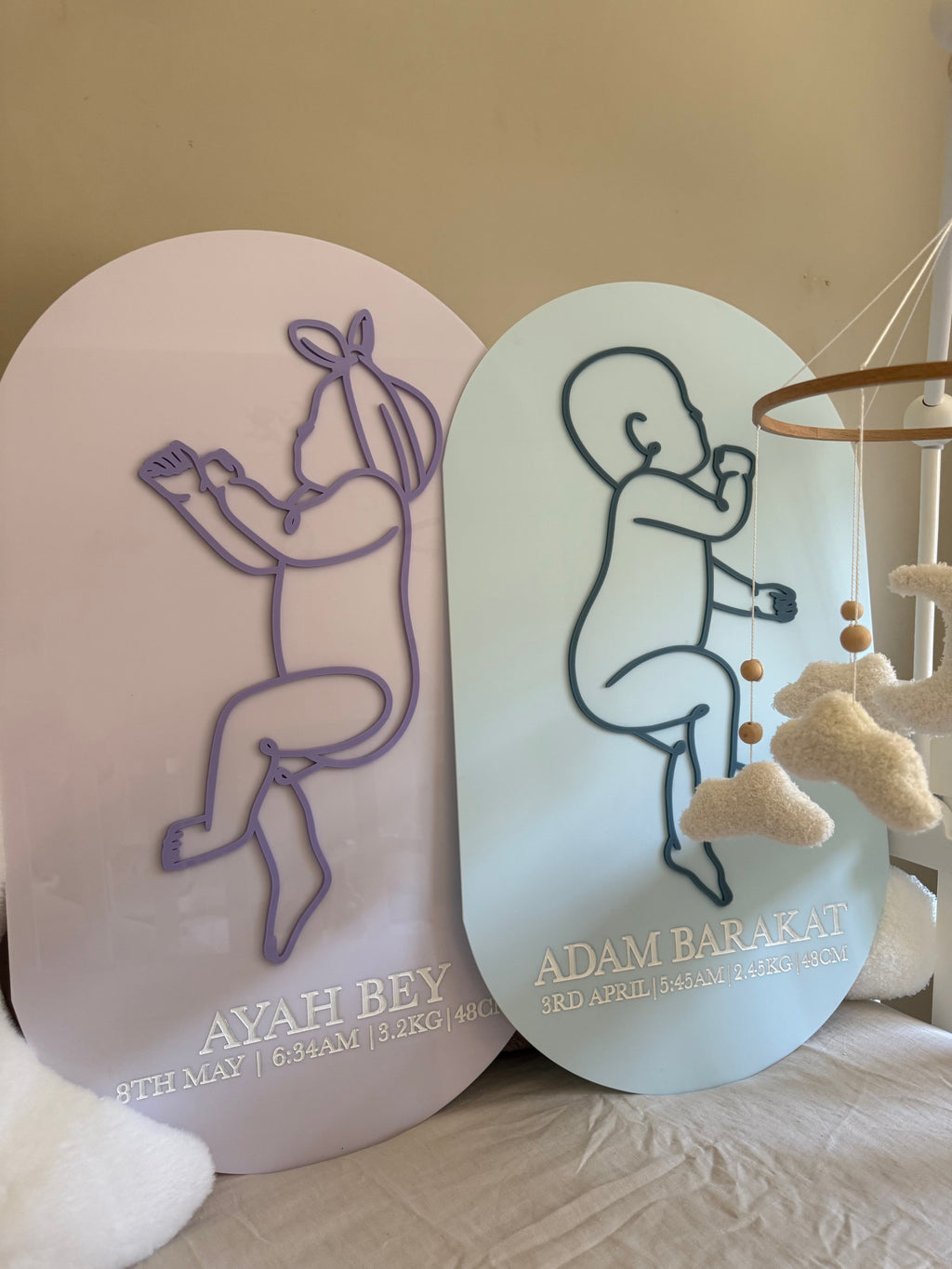 Life size birth plaque