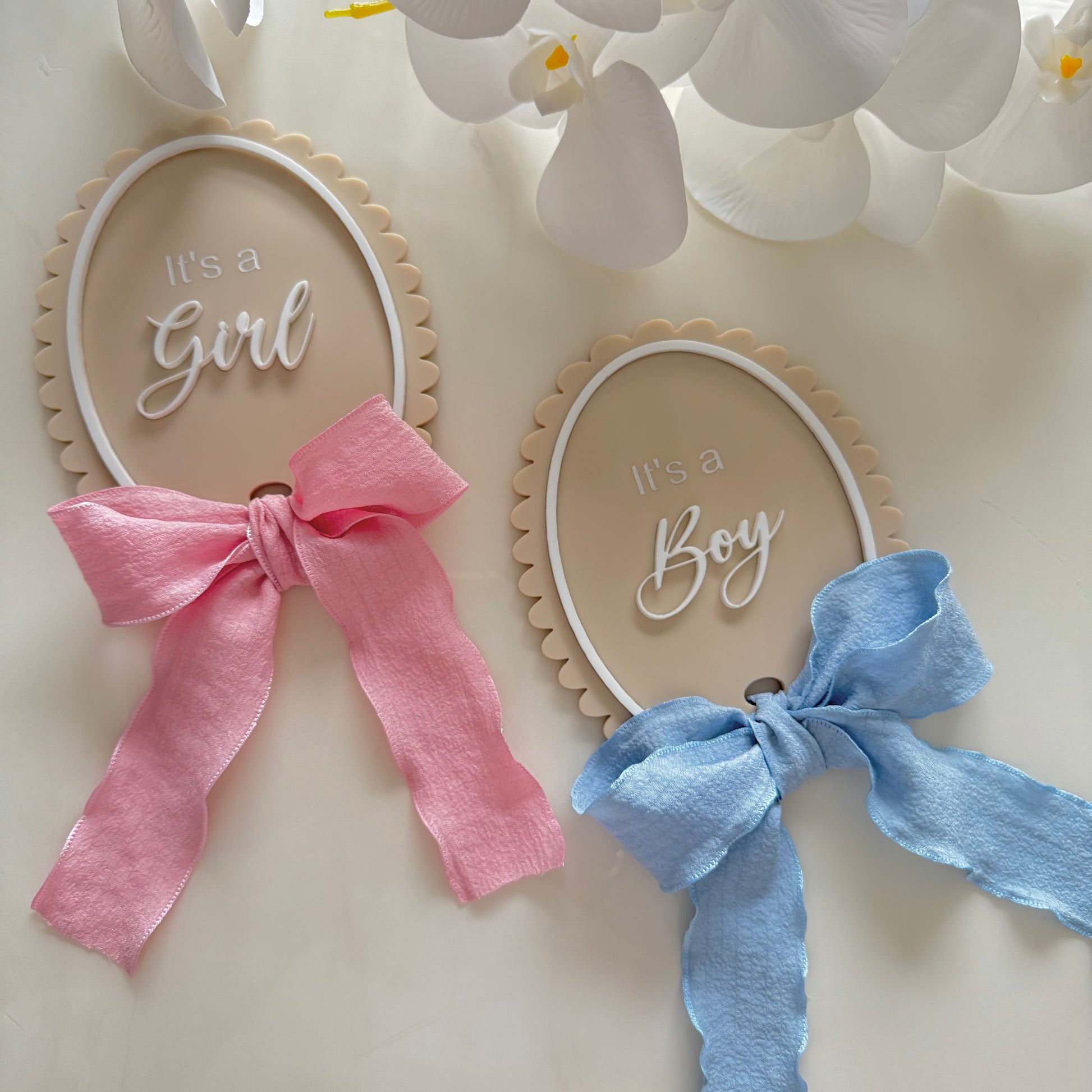 Gender annoucement plaques